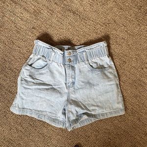 high waited denim jean shorts